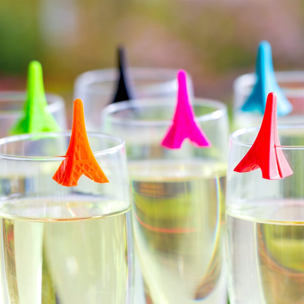Set de 6 marqueurs de verre  Entrechats silicone 3 x 3 x 3 cm - Maisons du Monde