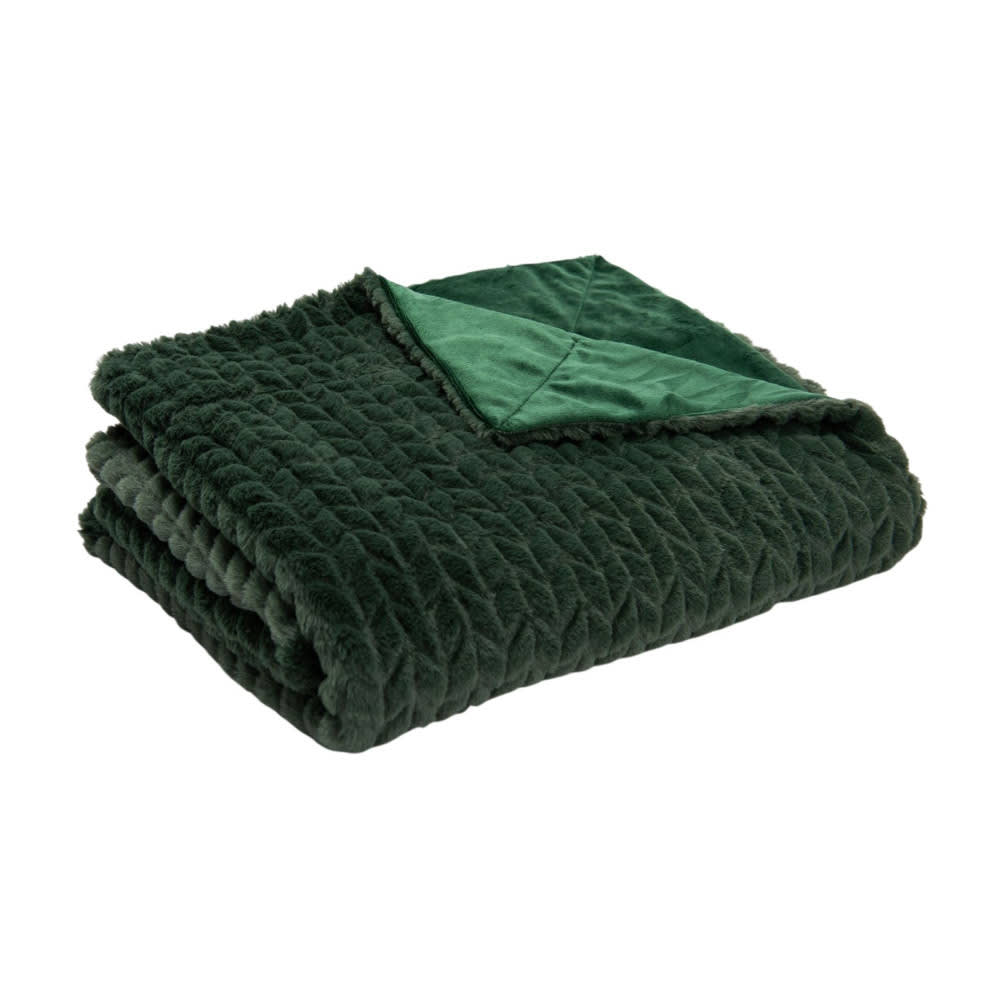 Plaid 130x170 cm vert en polyester Plaid 130x170 cm vert en polyester