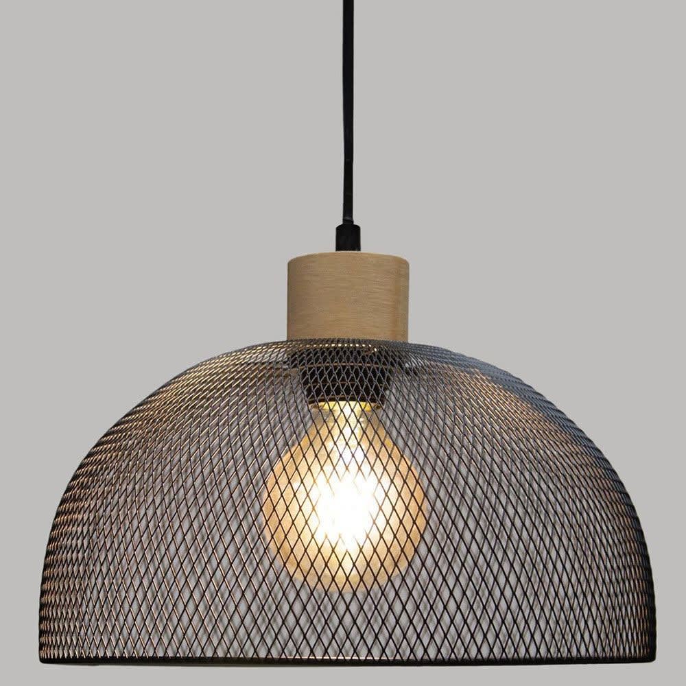 Suspension métal et bois noir D30cm — vue 3