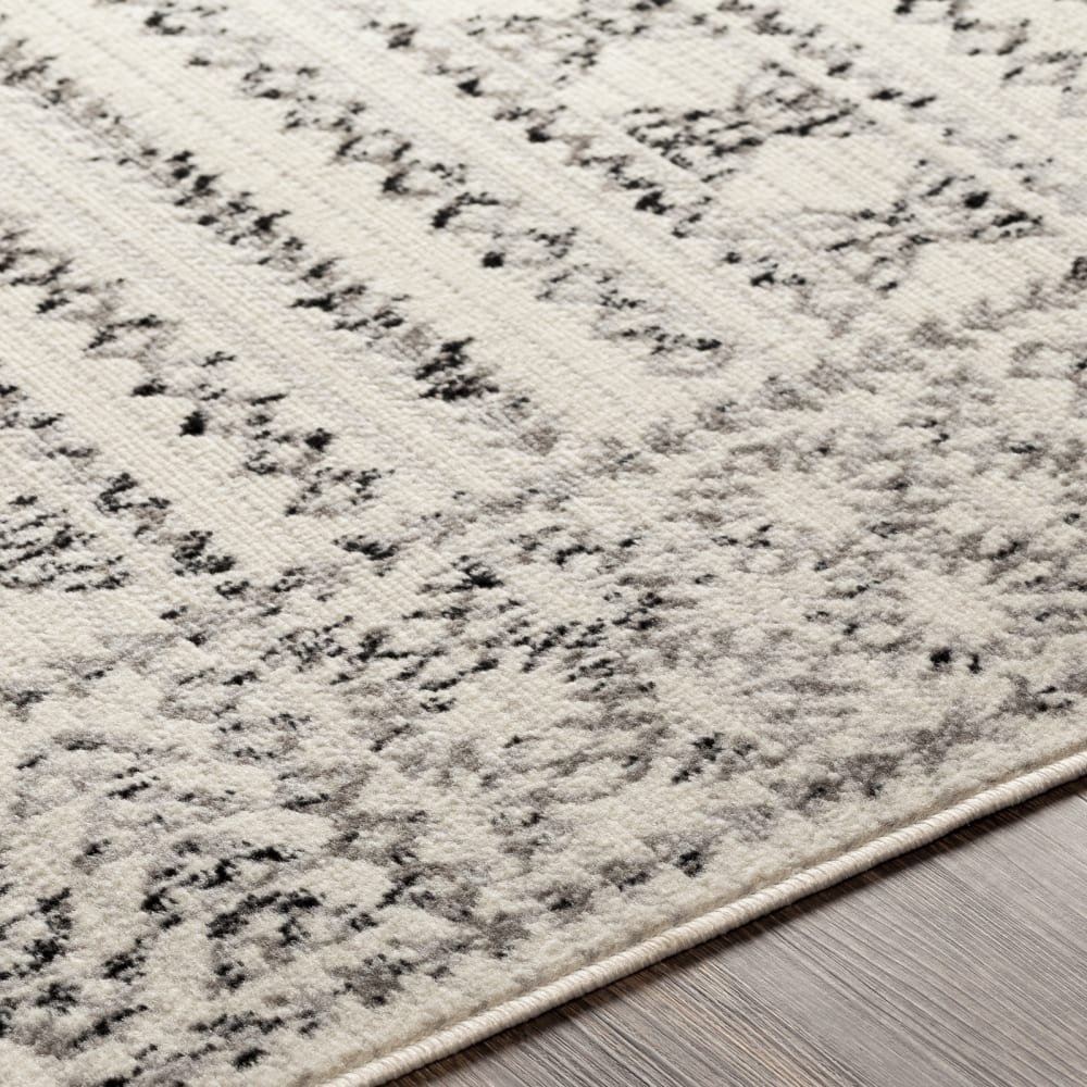 Tapis de couloir scandinave bohème blanc/noir 80x220 — vue 4