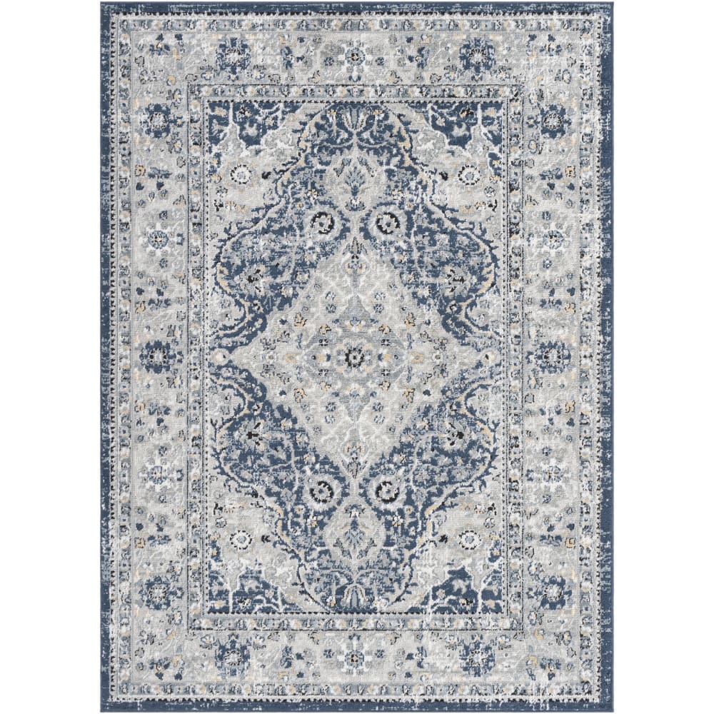 Tapis vintage oriental bleu/gris/jaune 160x220 - Maisons du Monde