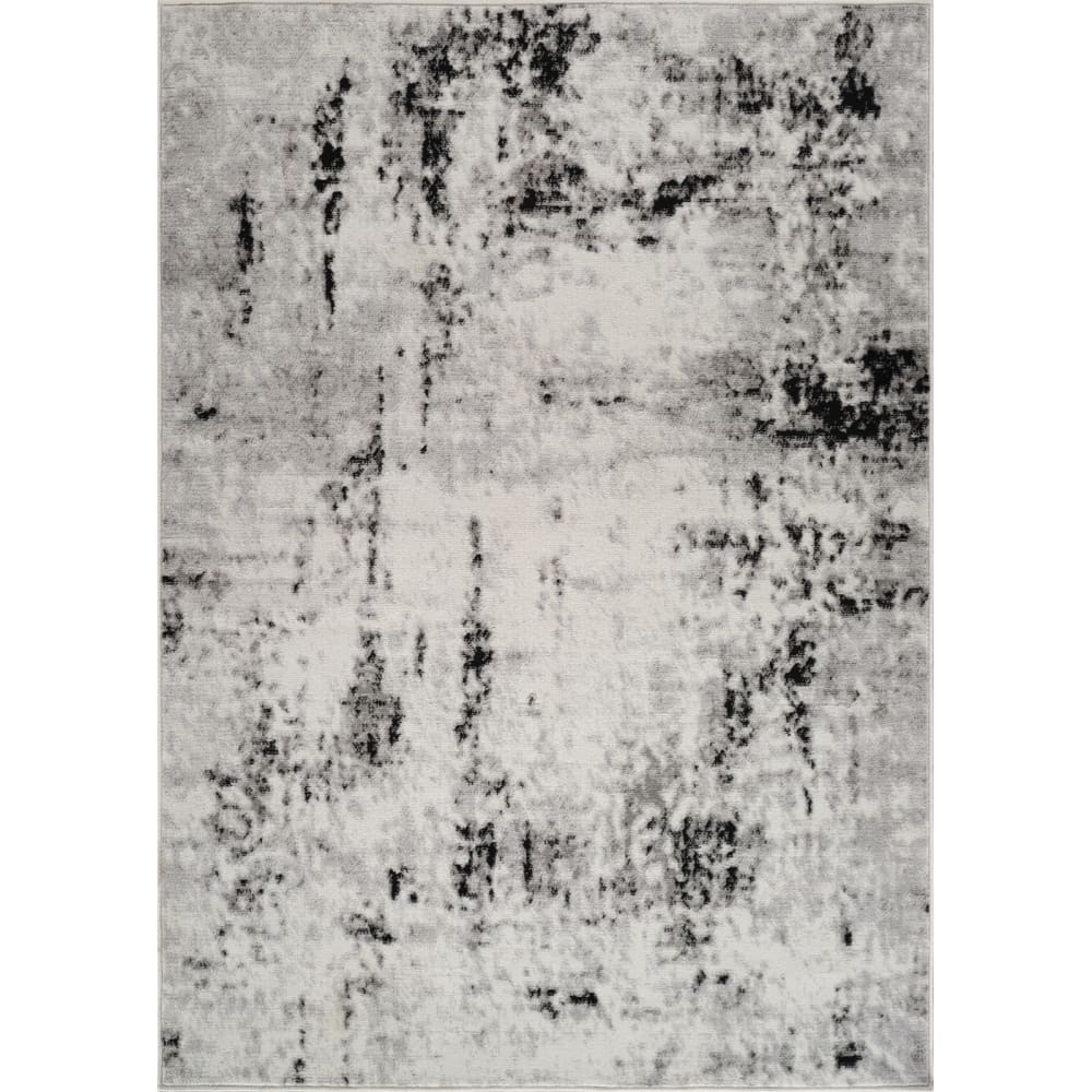 Alfombra abstracta moderna blanco/gris 150x213 - Maisons du Monde