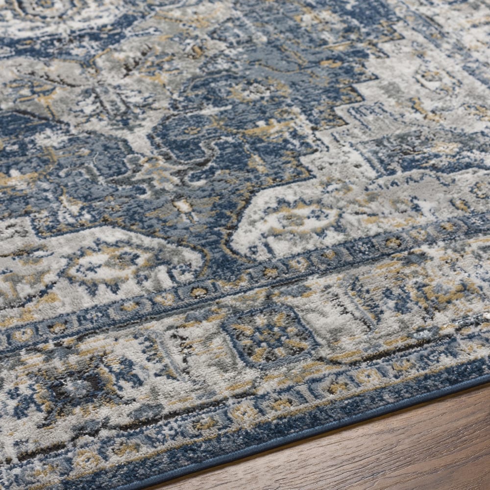 Tapis vintage oriental bleu/gris/ivoire 160x220 — vue 4