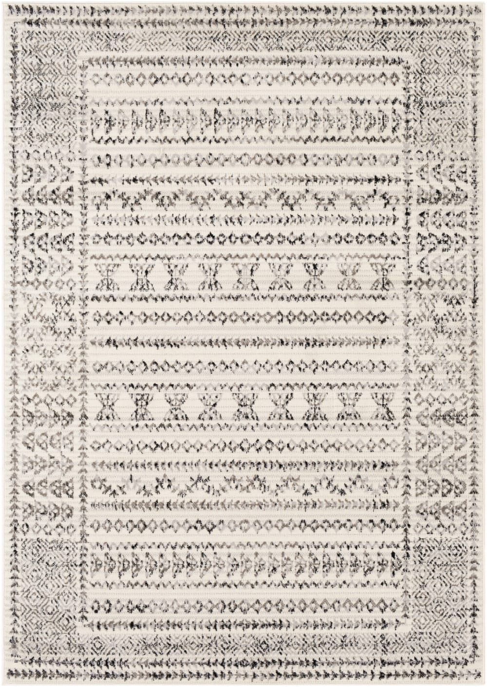 Alfombra escandinava bohemia blanco/negro 130x170 - Maisons du Monde