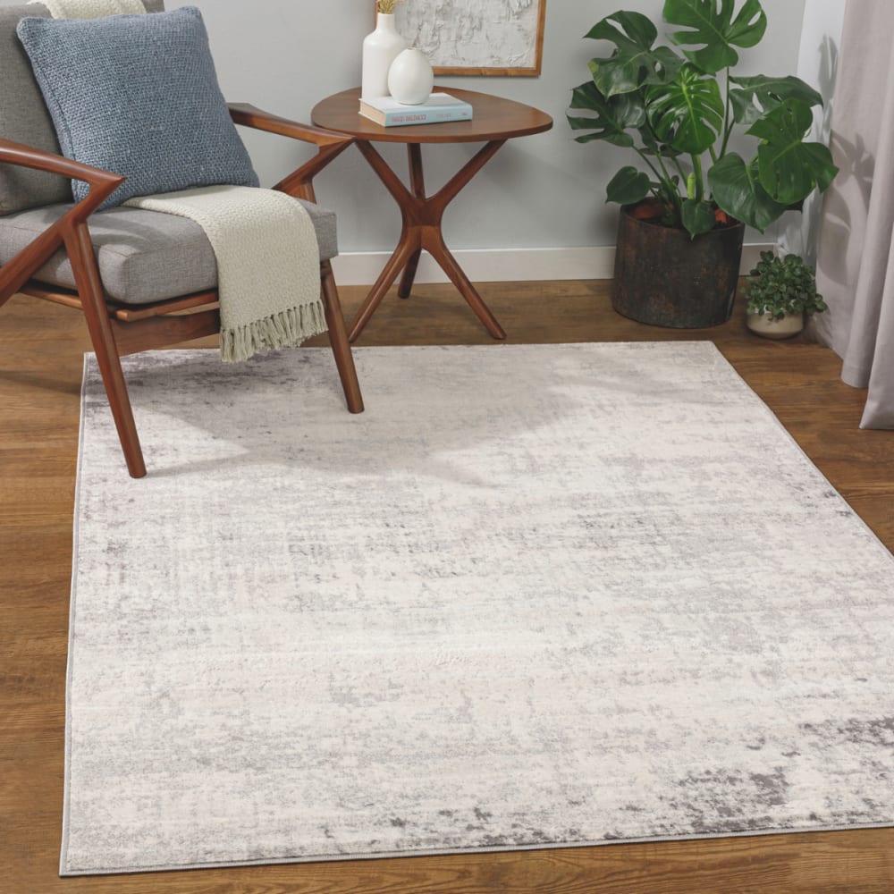Tappeto astratto moderno bianco/grigio 200x275 - Livabliss
