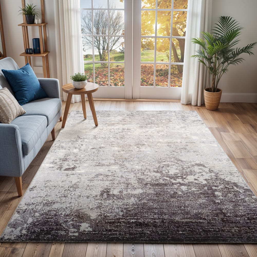 Tappeto astratto moderno grigio/bianco 200x275 - Modello Contemporaneo - Grigio - Öko-Tex Zertifikat - PES - Poliestere