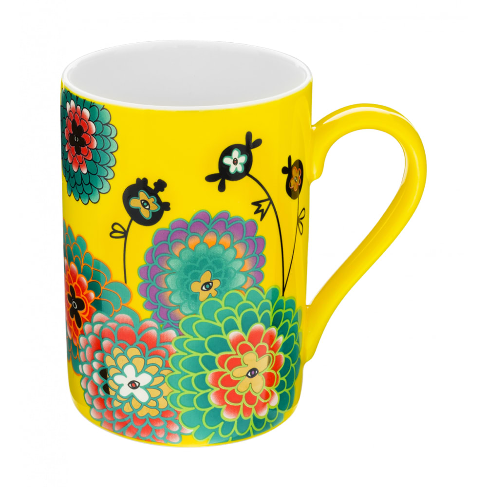 Mug 30 cl  jaune porcelaine de chine 7,2  x  10,2 cm x  10,2 cm
