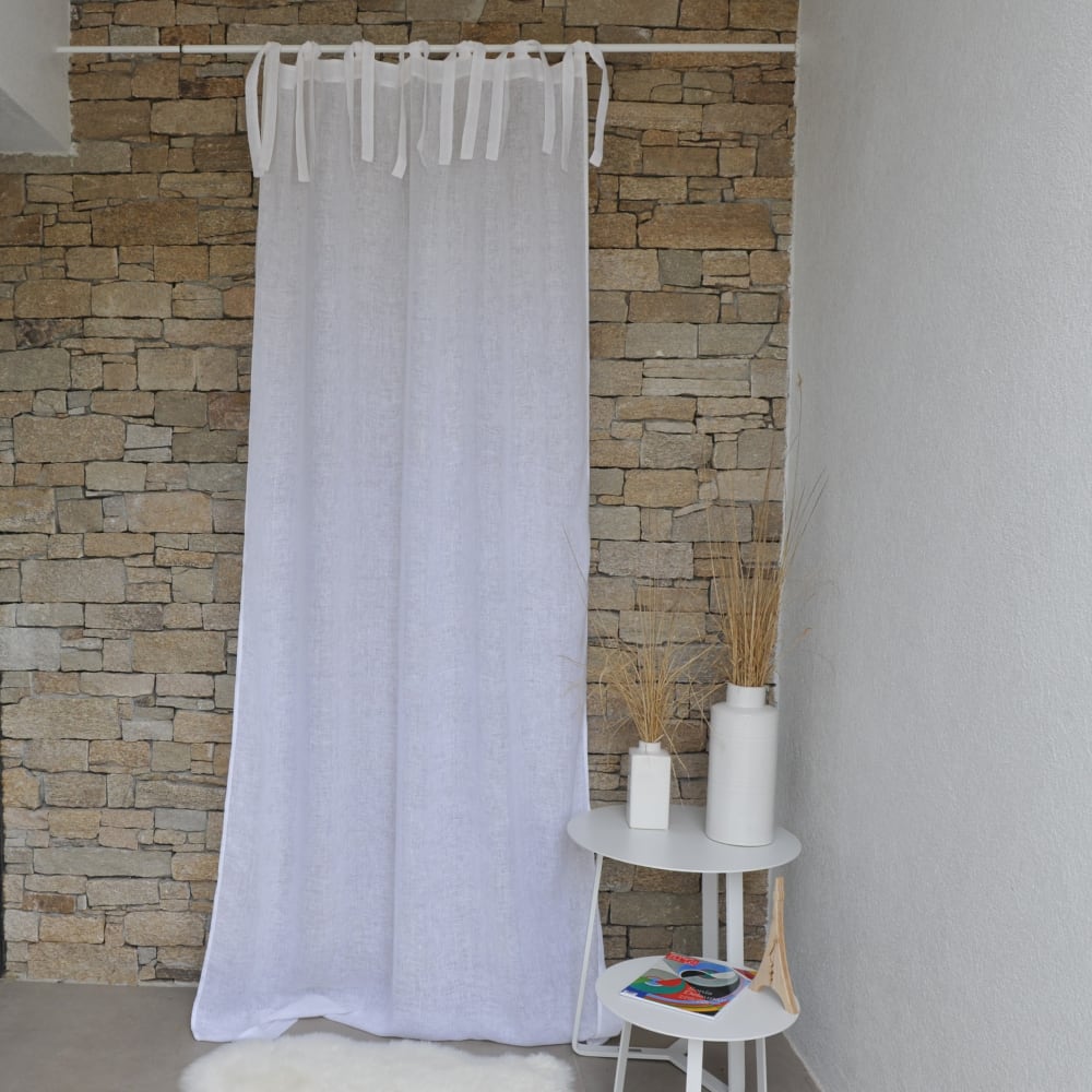 Cortina gasa de lino blanco 140 X 270 cm