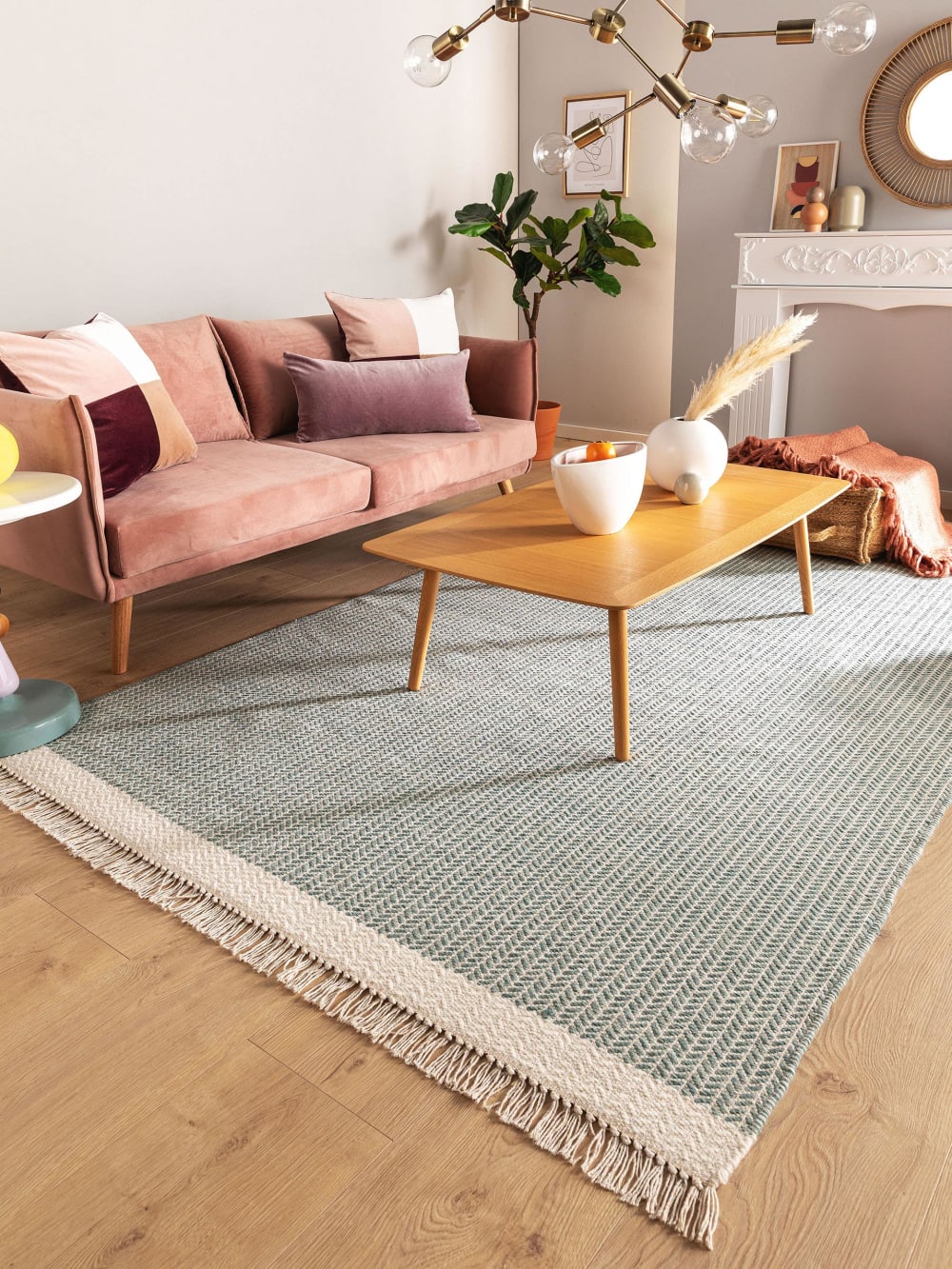 Tapis de laine menthe 200x300