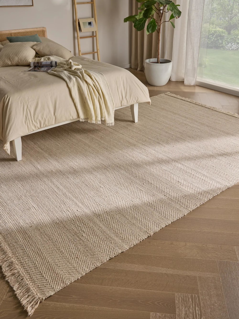 Alfombra de lana beige de 120x170 cm - Maisons du Monde