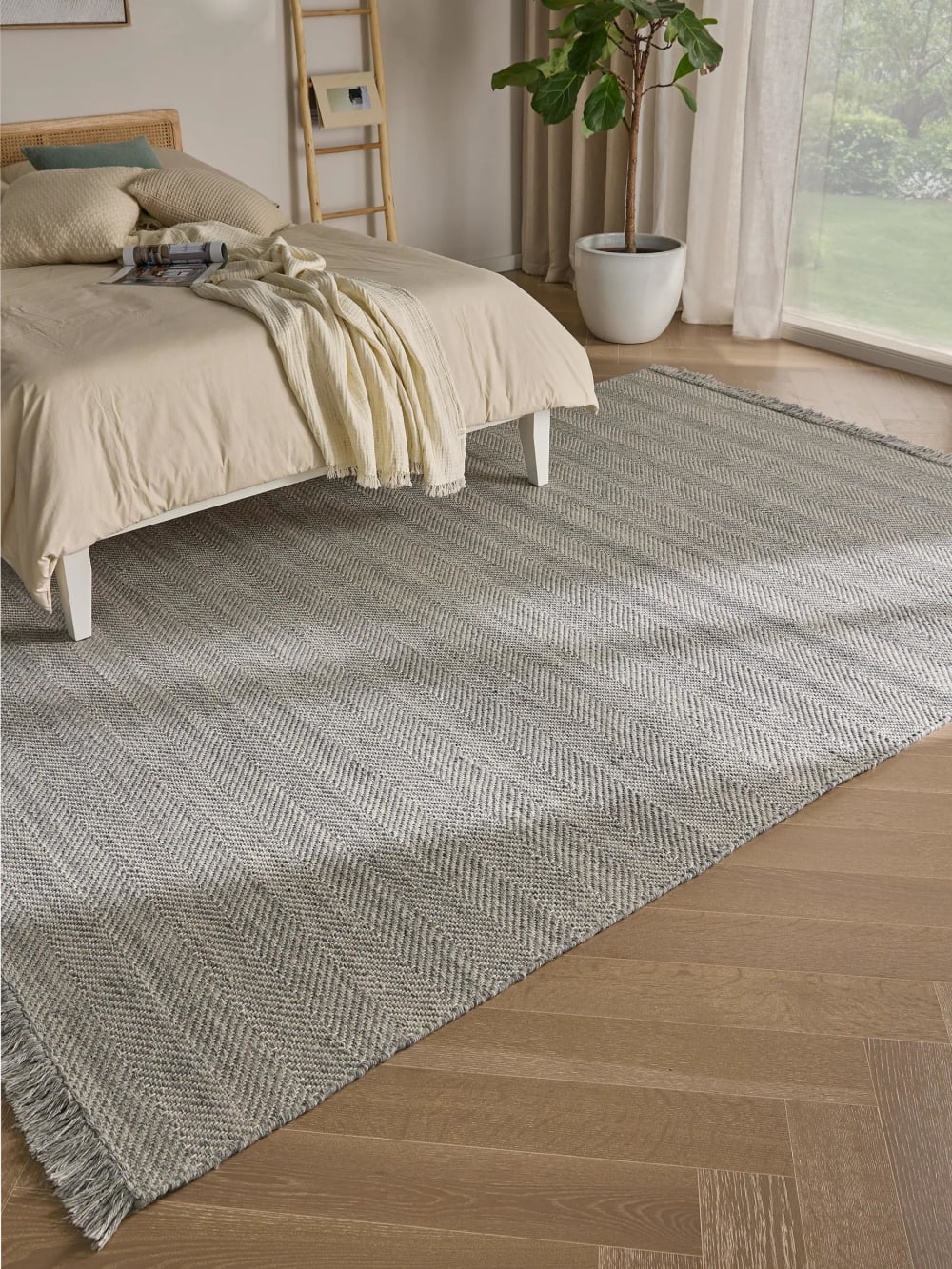 Tapis de laine gris clair 80x150 — vue 3