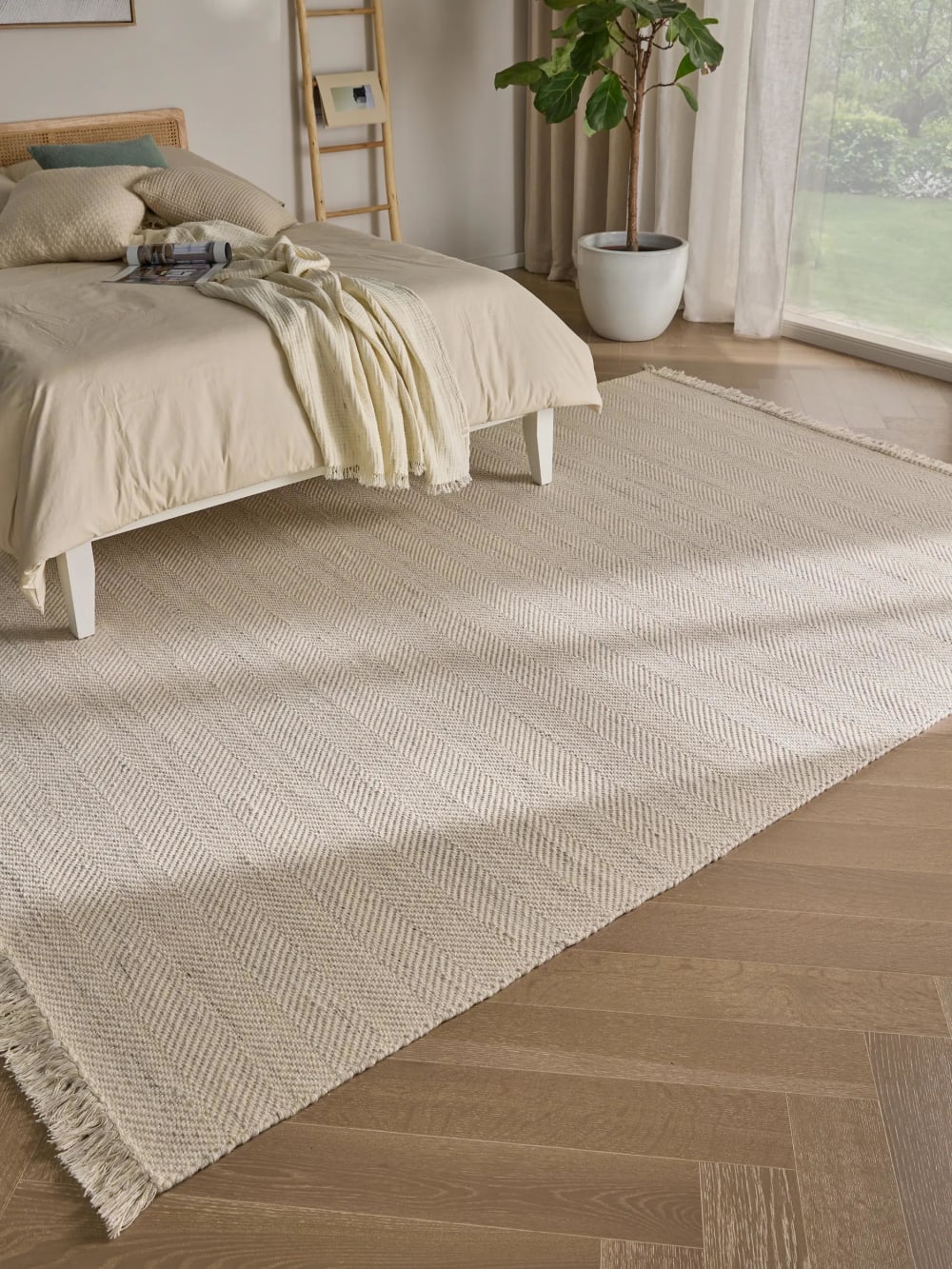 Alfombra de lana crema de 200x300 cm - Maisons du Monde
