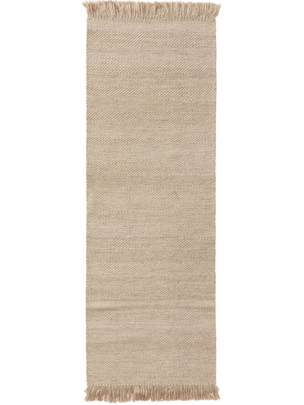 Alfombras de pasillo de lana beige de 70x200 cm