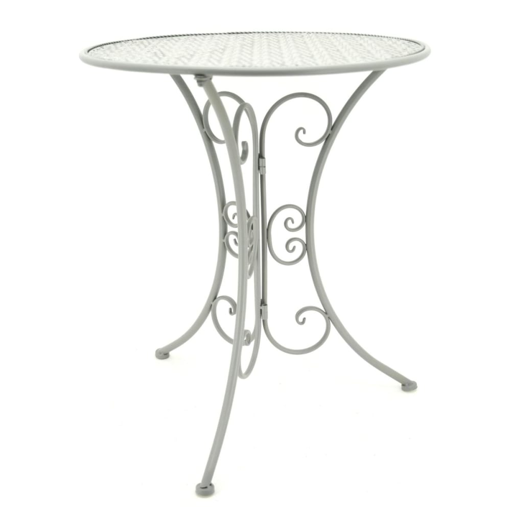Table ronde en métal gris