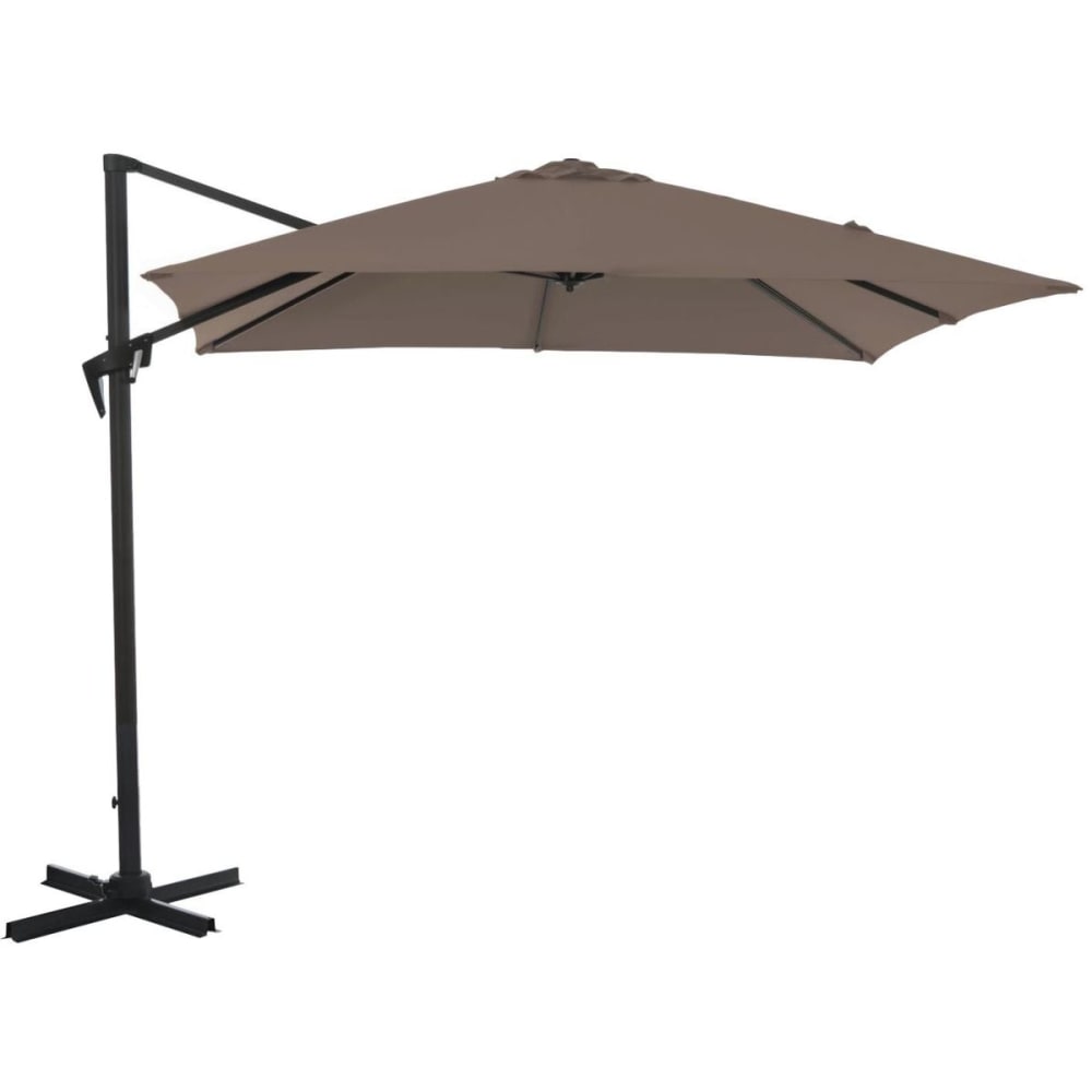 Parasol déporté carré en aluminium 3x3m taupe