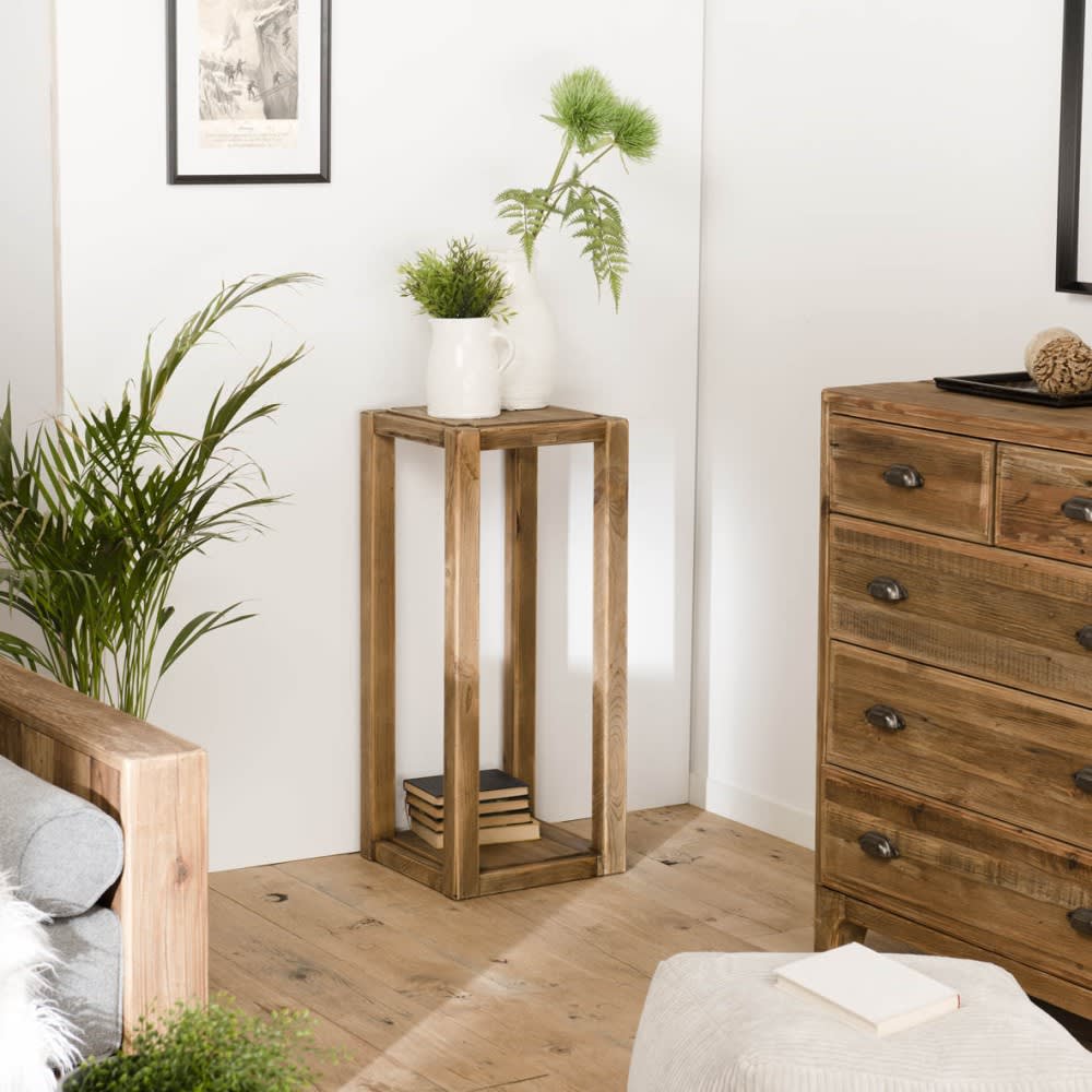 MACABANE Sellette en pin recyclé style campagne Marron Bois
