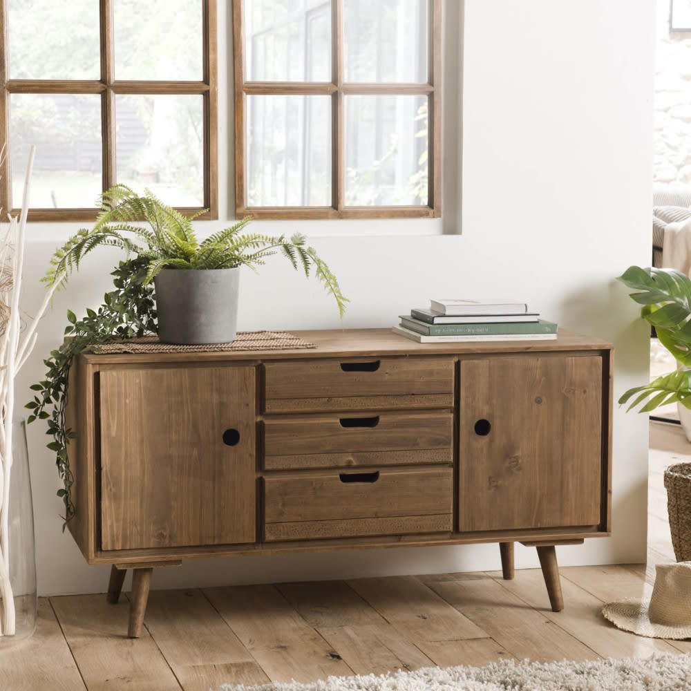Sideboard mit 2 Türen und 3 Schubladen aus Tannenholz - Maisons