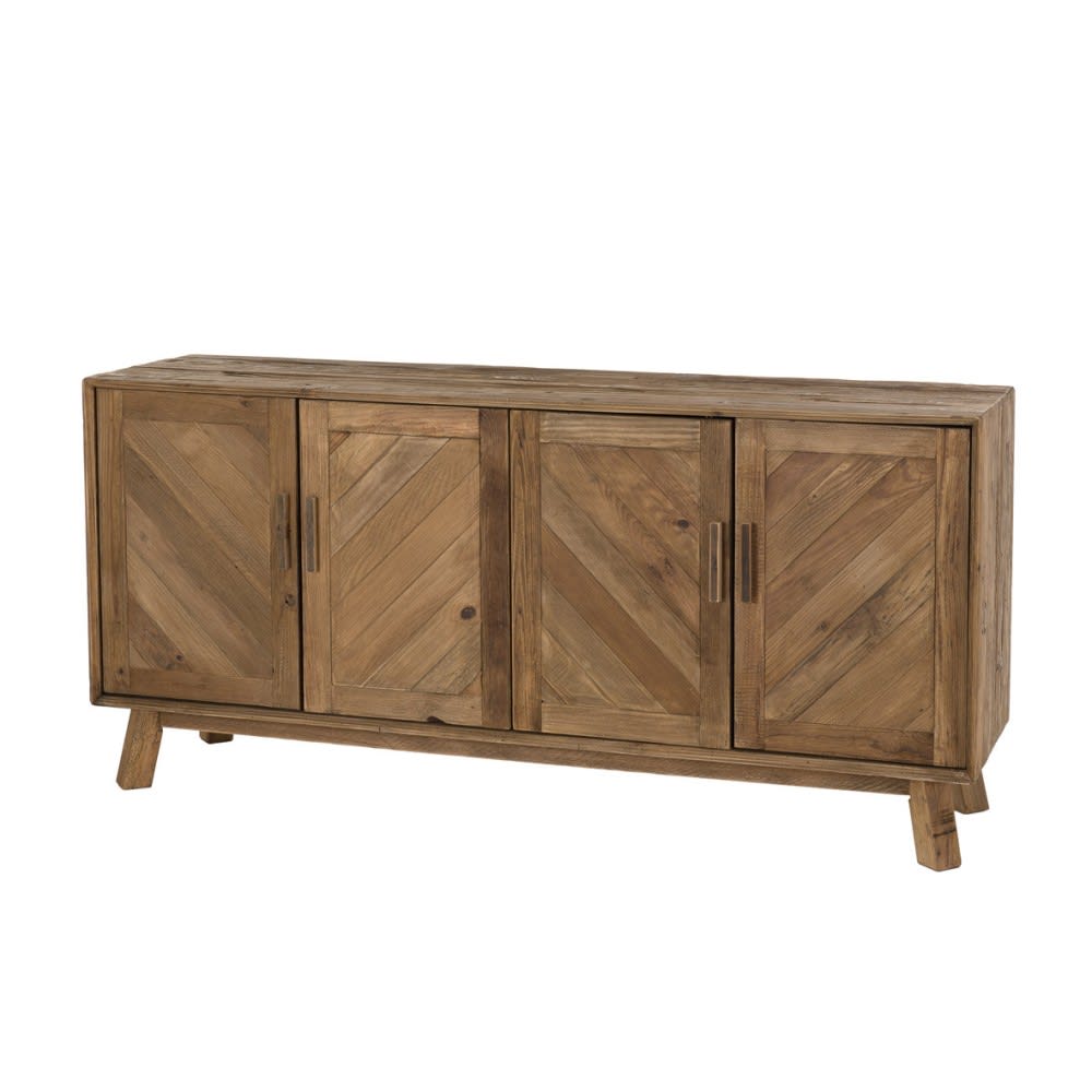 Buffet 4 portes en pin recyclé
