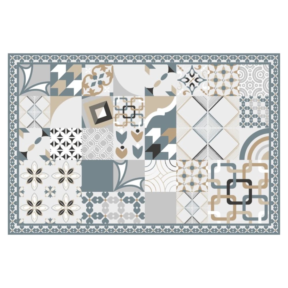 Lot de 4 - set de table en vinyle bleu carreaux de ciment 30x45 cm