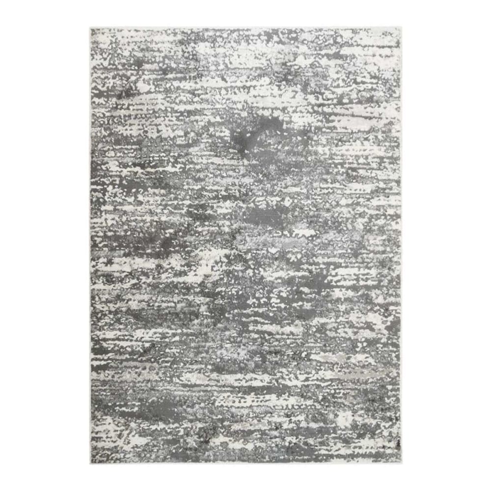 Tapis extra-doux motif lignes horizon gris 120x170