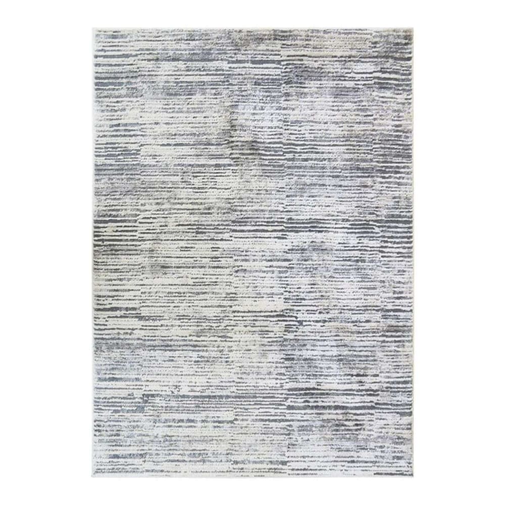 Tapis extra-doux motif lignes gris crème 120x170