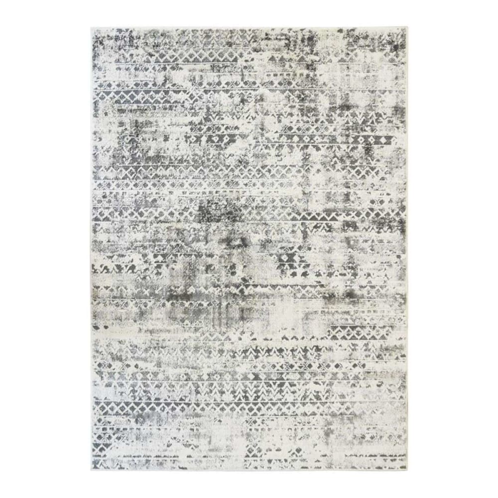Tapis extra-doux motif croisillons crème argent 120x170