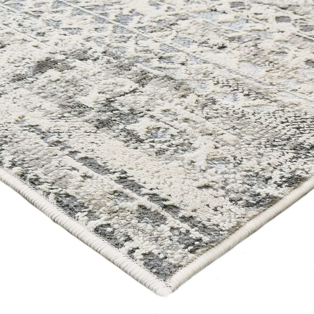 Tapis extra-doux motif croisillons crème argent 120x170 — vue 4