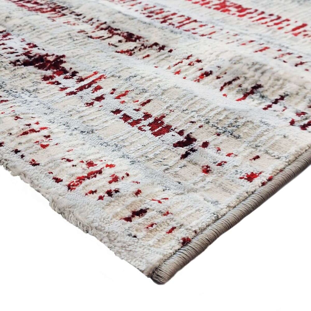 Tapis abstrait moderne gris rouge 120x170 — vue 4