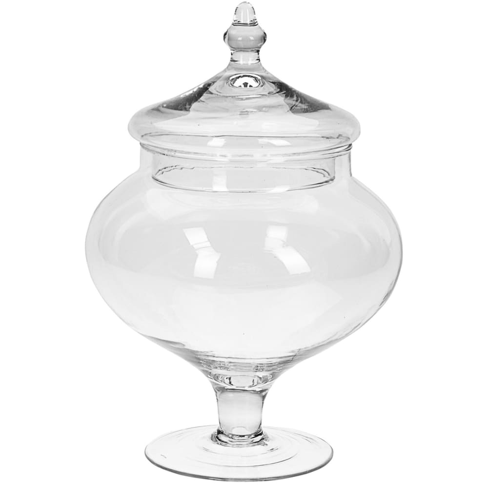 Bonbonnière en verre avec couvercle 17x17x28cm