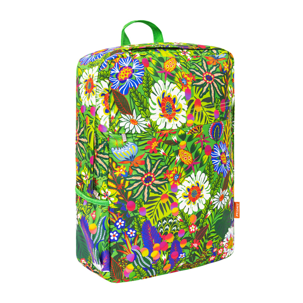 Mochila  verde poliéster  28 x 11 x 40 cm