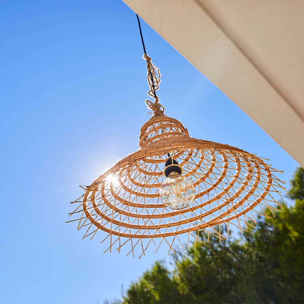 Suspension secteur fibre de palmier beige d60cm — vue 3