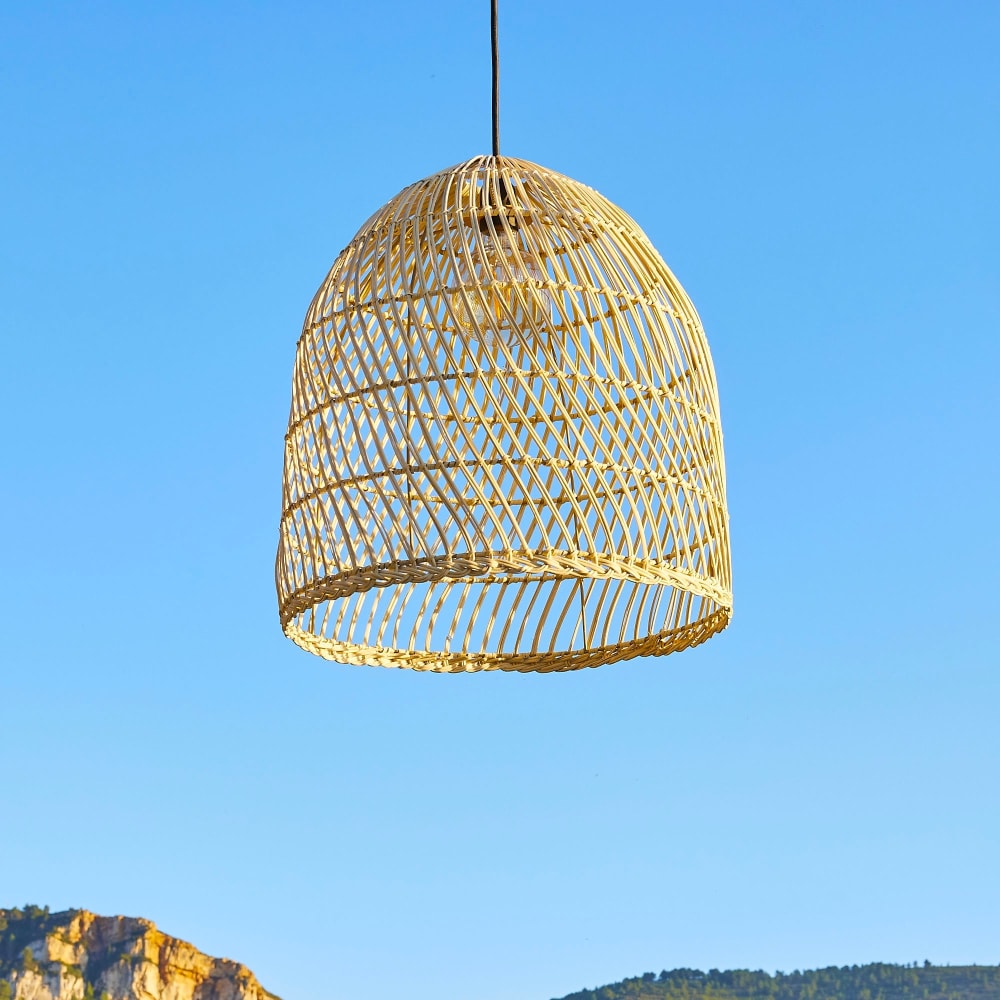 Suspension secteur rotin beige d40cm — vue 3