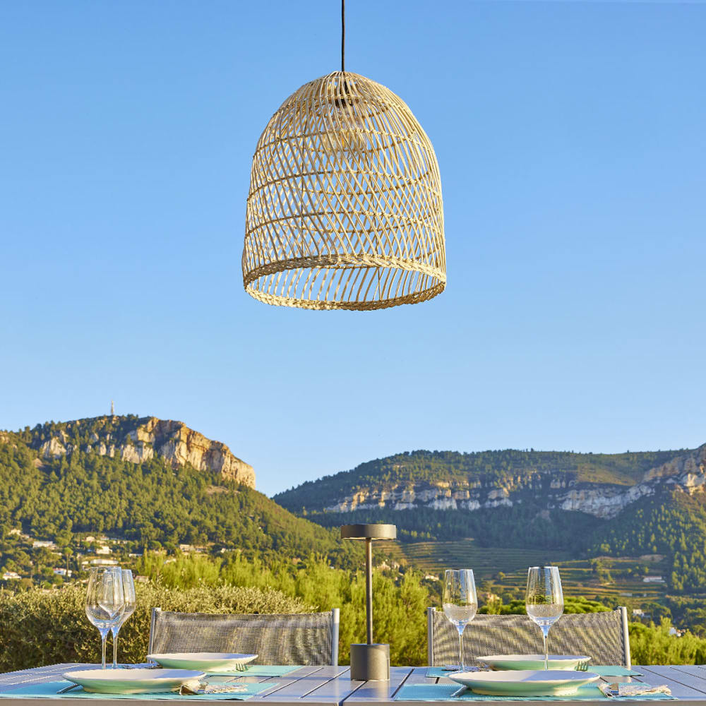Suspension secteur rotin beige d40cm — vue 4