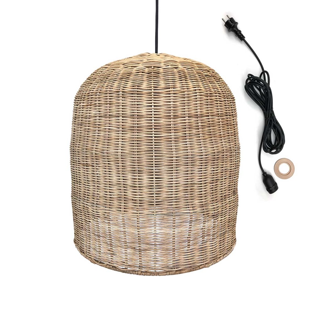Suspension secteur Rotin Beige h45cm