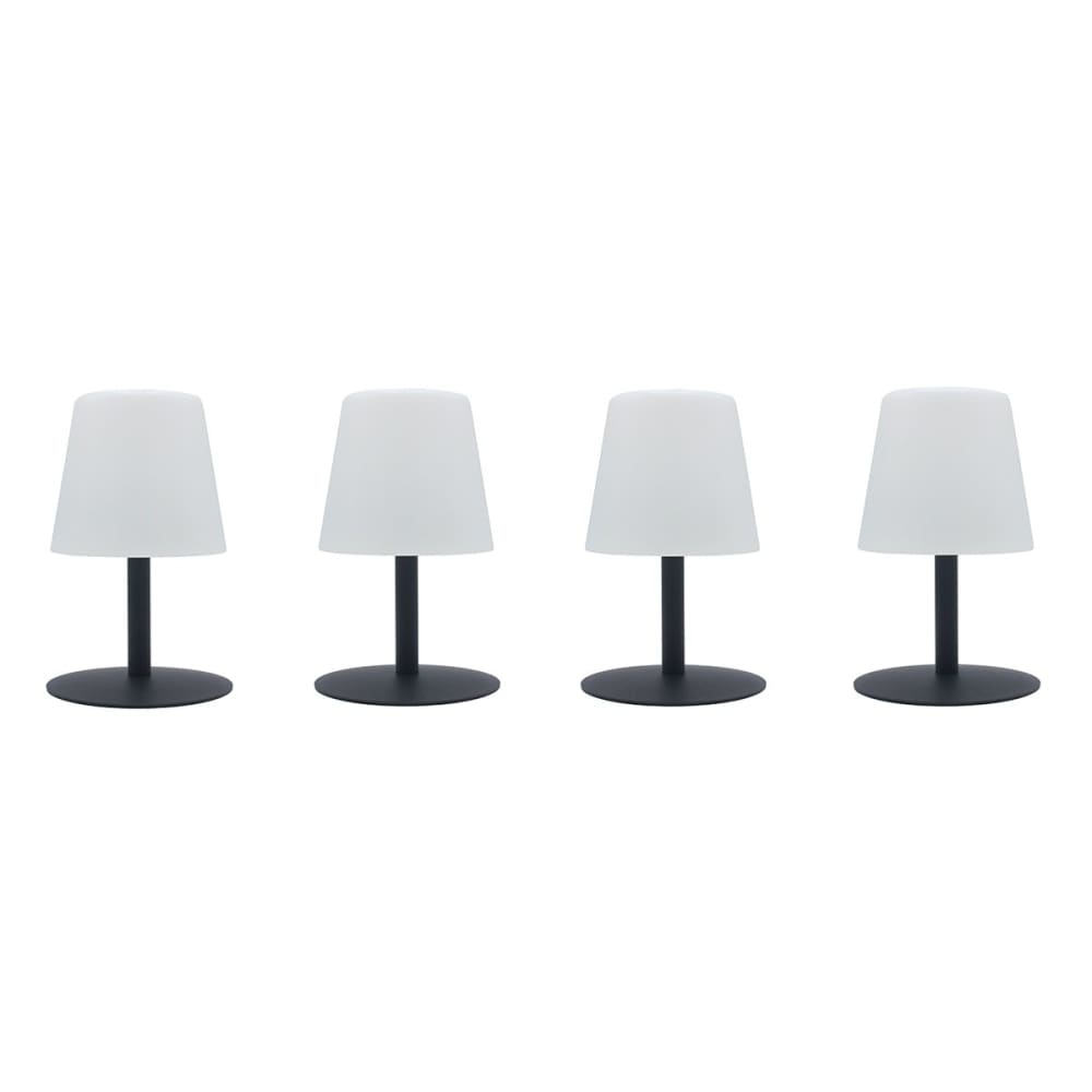 Lot de 4 Lampe de table sans fil LED Acier Gris H25CM