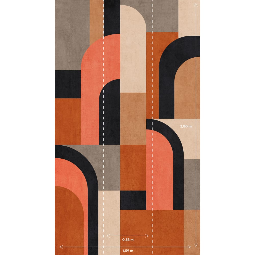 Papier peint graphique block color 159x280 cm — vue 3