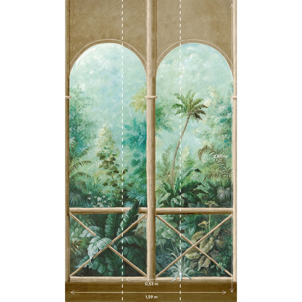 Papier peint balcon sur jungle 159x280 cm — vue 3