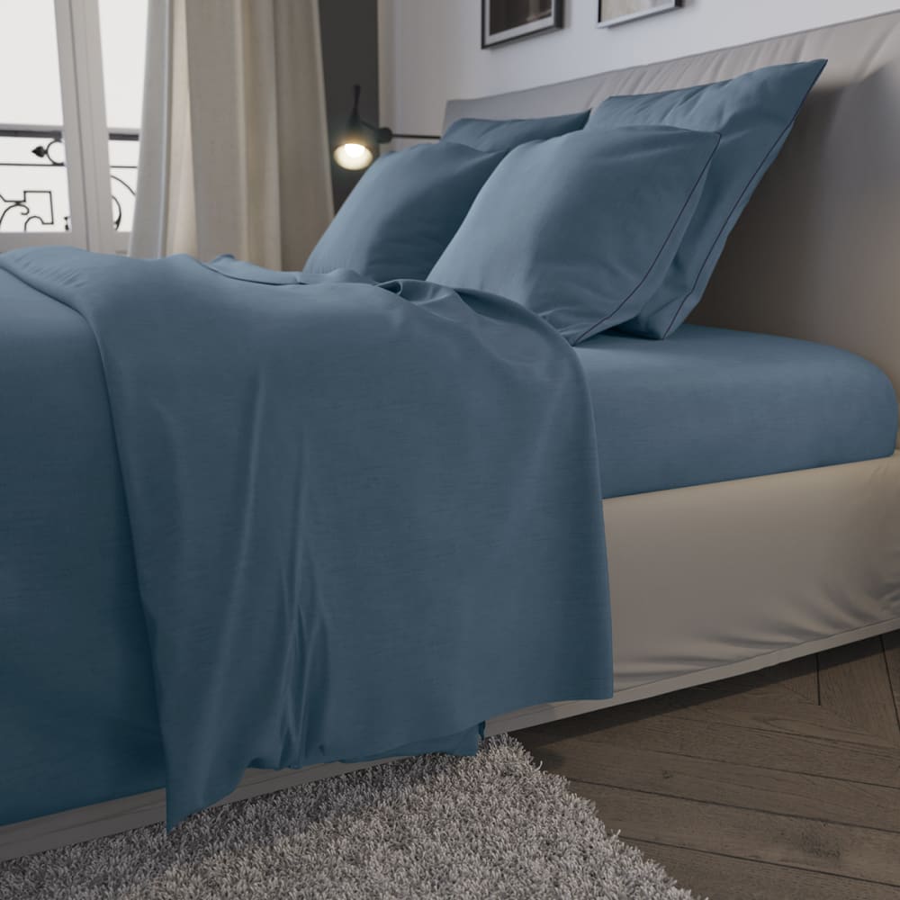 Housse de couette jersey coloris denim 140x200 cm - Maisons du Monde