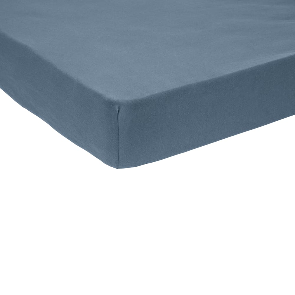 Drap housse bébé   jersey coloris denim 70x140 cm