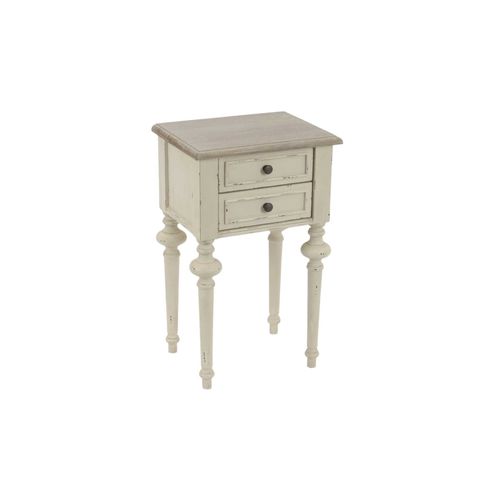 Table de chevet 2 tiroirs blanc