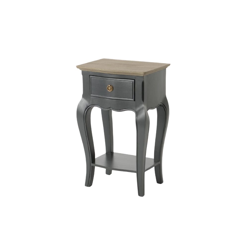 Table de nuit en bois 1 tiroir 1 tablette anthracite