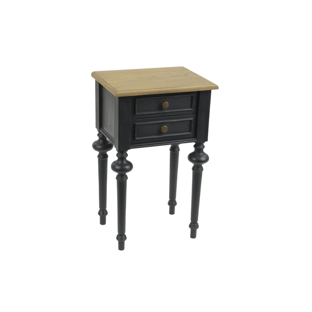 Table de chevet 2 tiroirs noir