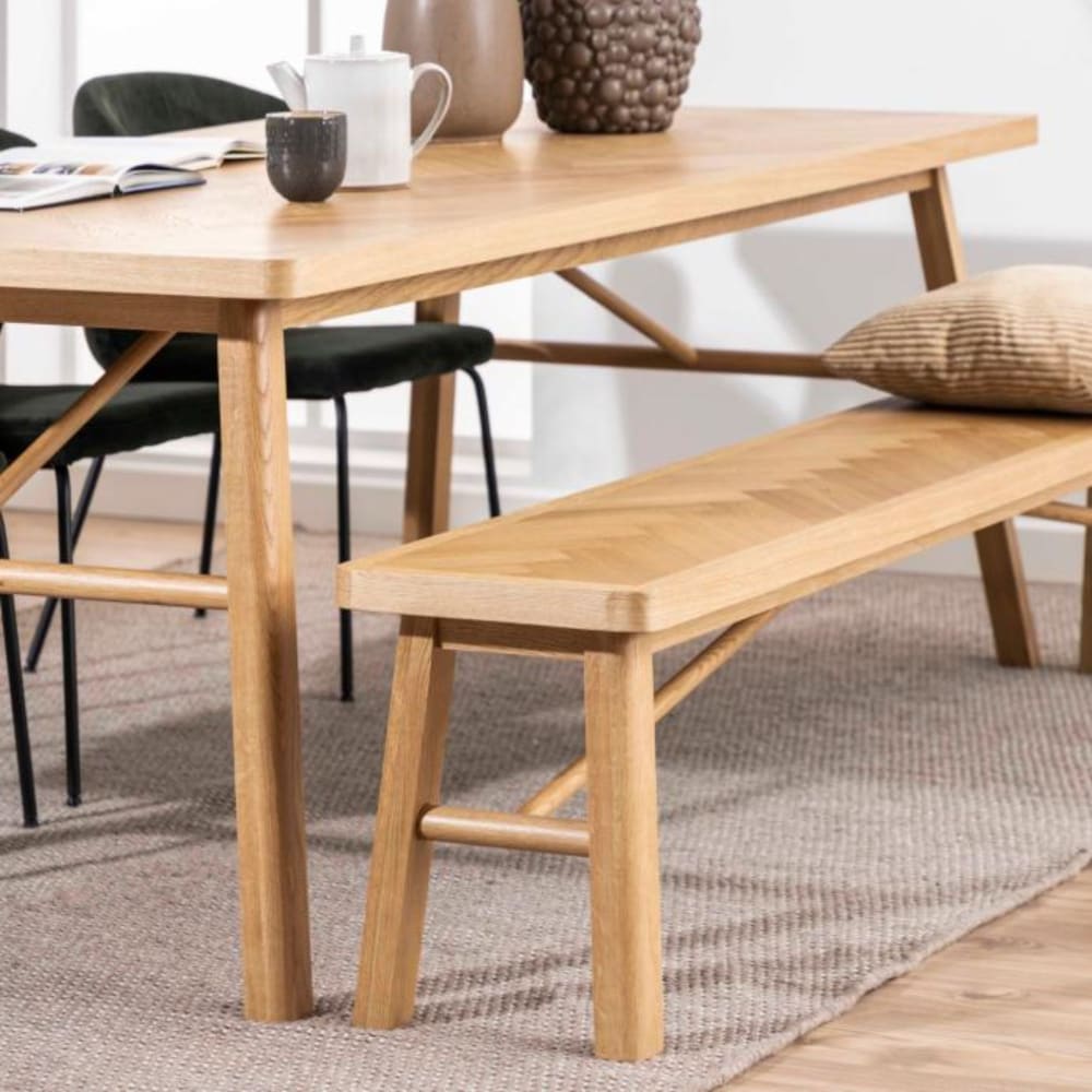 Banc de salle à manger en chêne de style scandinave L200