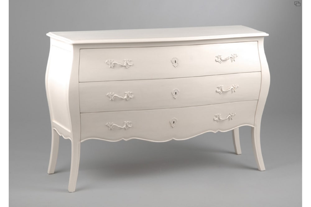 Commode en bois baroque blanche 3 tiroirs - Maisons du Monde