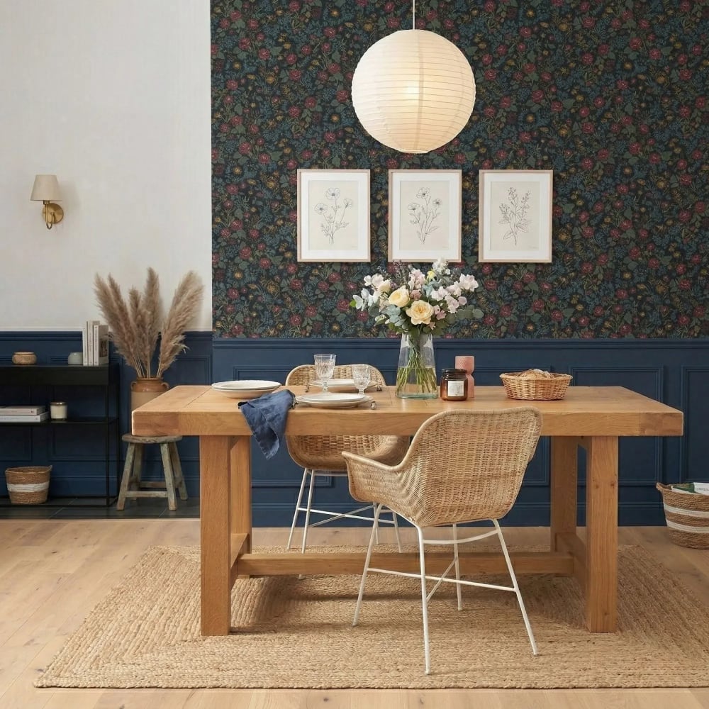 Table de ferme campagnarde bois chêne massif L180 chêne clair