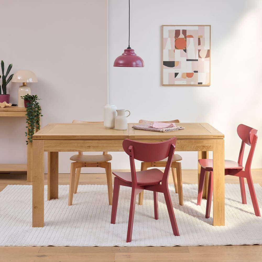 Table rectangulaire extensible en chêne clair L160/240