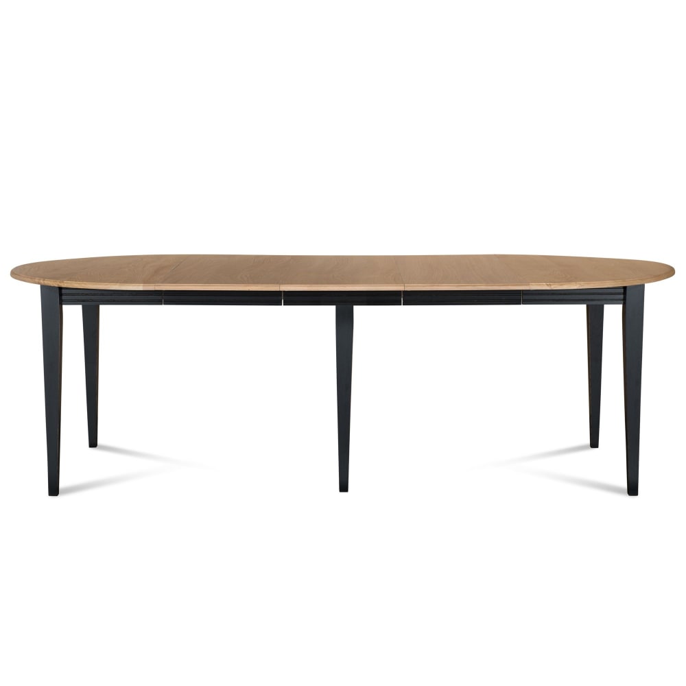 Table ronde 6 pieds fuseau D105 + 3 rallonges bois