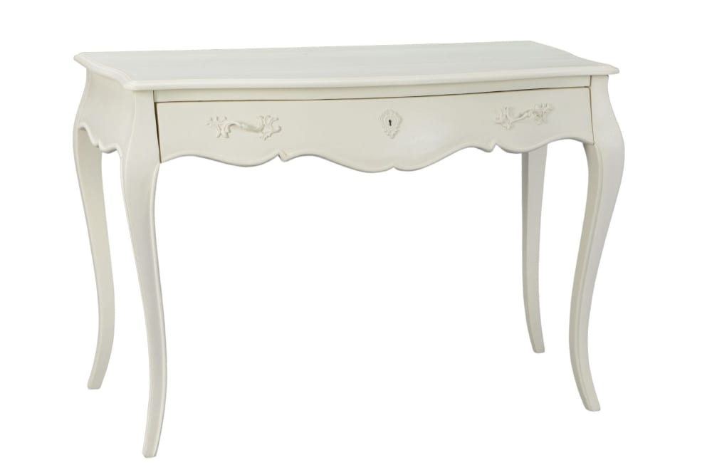 Hellin Bureau simple en bois blanc Blanc Bois - 11x8x6cm