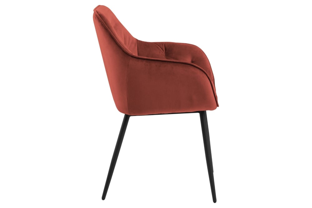 Lot de 2 fauteuil de salle à manger en velours et métal rouge - Maisons du Monde