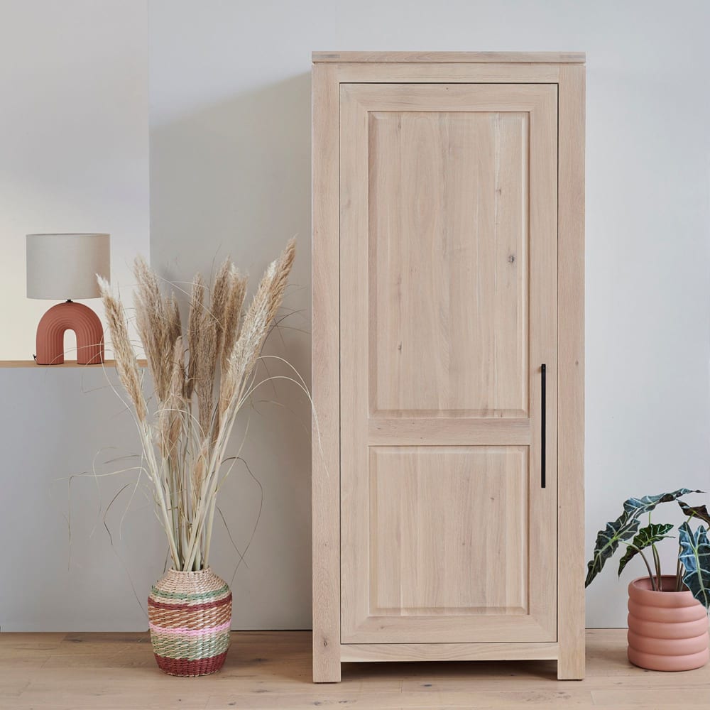 Bonnetière moderne en chêne blanchi 1 porte - Maisons du Monde
